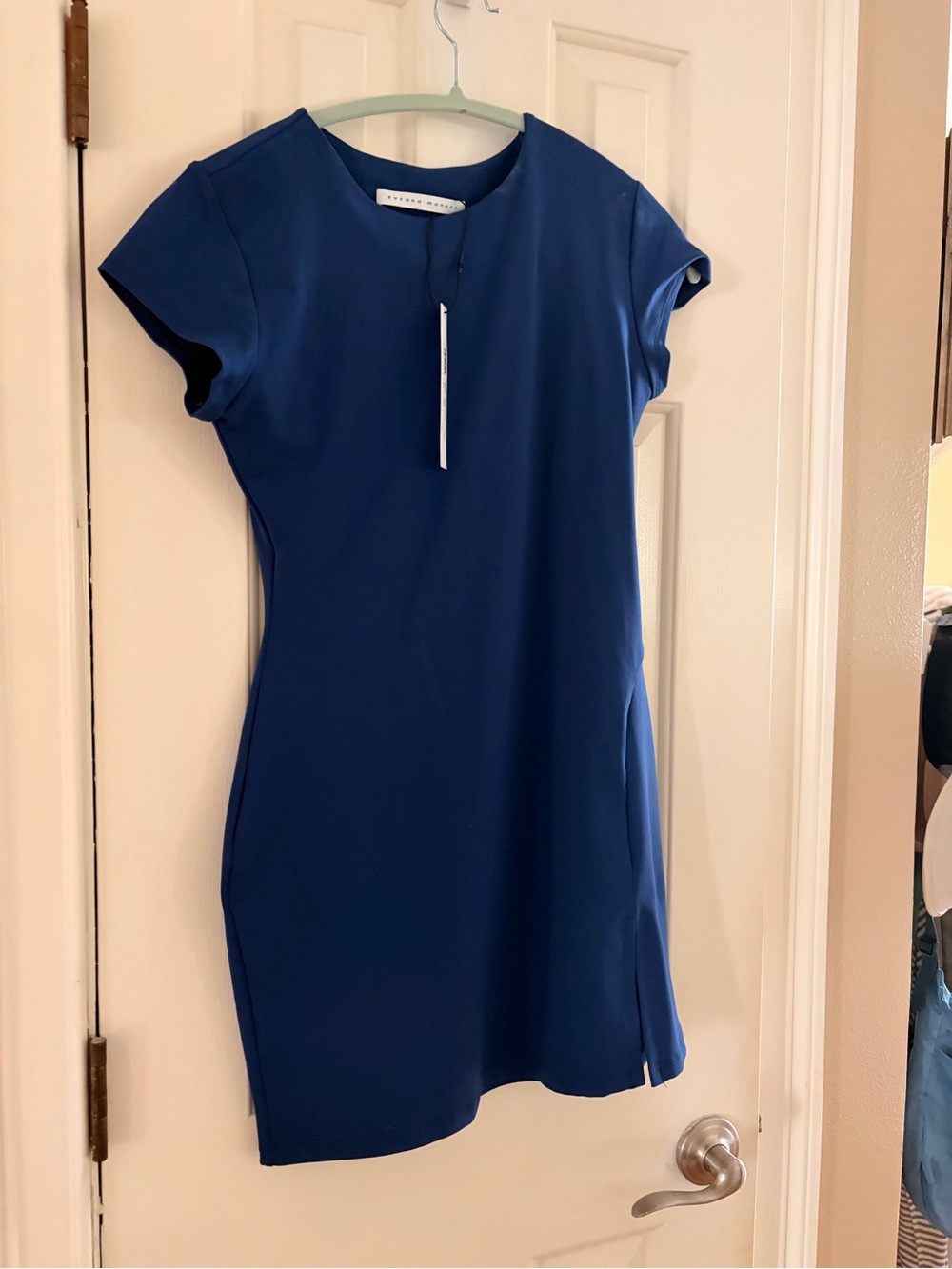 Susana Monaco Cobalt Blue Short Sleeve Sheath Dress